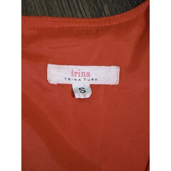 Trina Turk Womens Faith Ponte Flare Mini Dress Short Sleeve Orange size Small - Picture 4 of 11